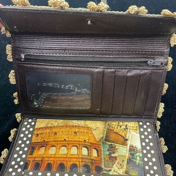 Multi Print With Fabric Trim Wallet - Picture 4 of 4